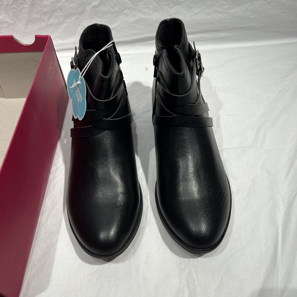 "So" Girl's Black‎ Ankle Short Boots with Memory Foam Size 5 New